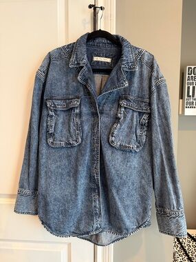 We The Free Washed Blue Denim Jacket